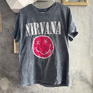 Nirvana 1993 Graphic T-Shirt in Gray and Pink